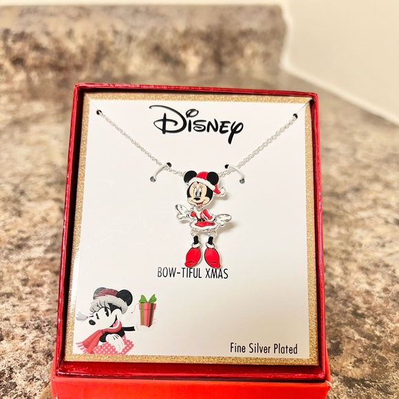 NIB Disney Holiday Minnie Mouse Bow-tiful Xmas Necklace - Picture 5 of 6